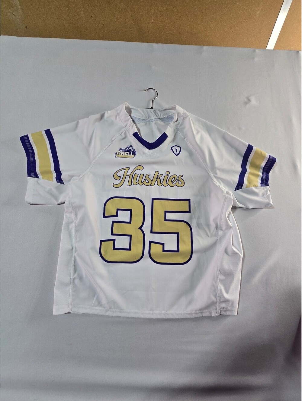 Adrenaline Huskies #35 White Football Jersey Size Large